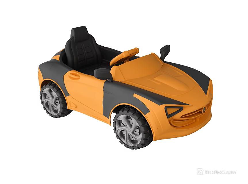Orange And Black Kids Electric Toy Car With Black Seat Ride On Vehicle For Children 3d model 