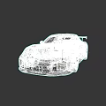 White Sports Car With Black Stripes Red Wheels And Aerodynamic Sporty Exterior