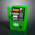 Green Electronic Device With Phone Handset Display Screen Keypad And Printing Function
