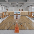 modern basketball hall basketball court 3d model