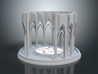 Modern Altar Temple Hero Altar Cartoon Building Outdoor Items 3d model