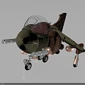 Green Military Airplane Toy Model With Machine Guns Clear Canopy And Landing Wheels