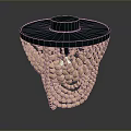 Pink Beaded Hat With Black Base And Intricate Woven Design For Fashion