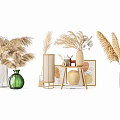 Dried flower ornaments combination 3d model