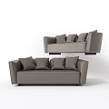Comfortable Modern Gray Sectional Sofa With Plush Pillows And Sleek Armrests 3d model