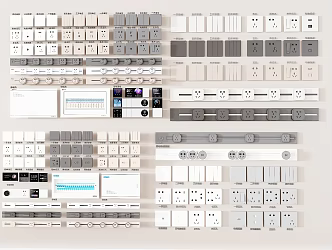Modern switch socket panel 3d model