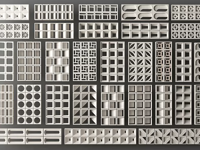 Diverse Decorative Components With Various Geometric Patterns 3d model