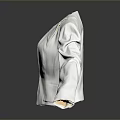 Stylish White Open Front Blazer With Long Sleeves On Grey Reflective Surface 3d model