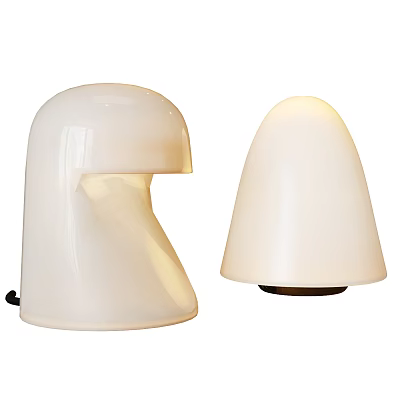 Two Modern White Table Lamps With Smooth Surface For Home Decor Lighting 3d model