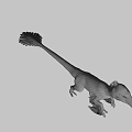 Realistic 3D Dinosaur Model With Colorful Feathers And Long Tail 3d model