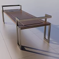Set of Two Modern Outdoor Chairs With Wooden Seats And Metal Frames