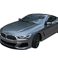 Gray BMW Coupe With Sleek Design Front Fascia Kidney Grille LED Headlights And Black Wheels