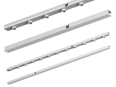 Modern LED Downlights And Spotlights Track Lighting Fixture With Multiple Lamps For Ceiling Installation 3d model
