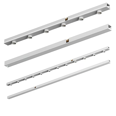 Modern LED Downlights And Spotlights Track Lighting Fixture With Multiple Lamps For Ceiling Installation 3d model