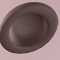 Classic Brown Bowler Hat With Matching Brown Band On Light Pink Background