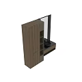 Modern Bathroom Cabinet with Mirror Wooden Storage Shelves and Sink Countertop
