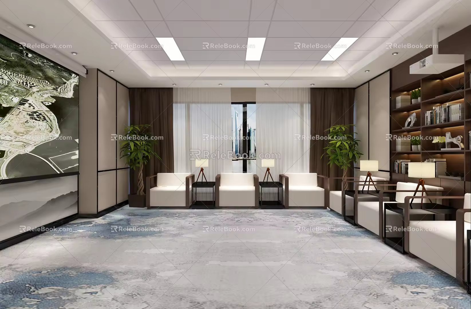 New Chinese-style reception room Tower reception room 3d model