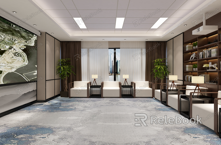 New Chinese-style reception room Tower reception room model