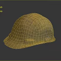 Worn Yellow Construction Hard Hat With Scratches And Surface Reflection 3d model