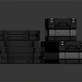Heavy Duty Stacked Black Equipment Cases For Secure Storage And Transport