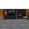 Sleek Modern Wine Cabinet With Black Red Accents In Living Room Setting