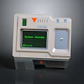 Optical System Device Front Panel With Screen Showing System Standby And Orange Indicator Light