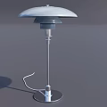 Modern Table Lamp With White Shade Metal Pole And Round Base 3d model