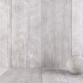 Modern Wooden Panel Component With Gray Textured Surface And Decorative Sphere 3d model