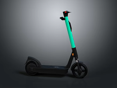 Black And Green Electric Scooter With Sleek Design And Stable Wheels 3d model