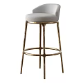 Elegant Modern Bar Stool With Gold Metal Frame And Fabric Upholstered Seat