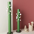 Mediocre retro multi-head green floor lamp 3d model