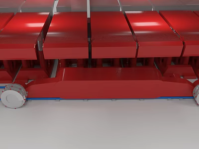 Red Industrial Equipment With Modular Structural Design Metal Base And Wheels 3d model