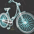 Stylish Vintage Bicycle With Silver Frame Black Seat And Classic Design