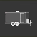 Automotive Parts For Gray Trailer With Dual Wheels White Roof Vent Side Door And Hitch