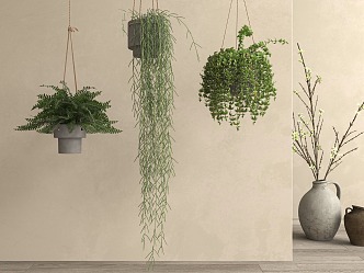 modern hanging basket hanging basket plant 3d model