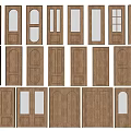 Various Hinged Doors Designs With Glass Panels And Wooden Frames