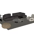 Modern Sofa Coffee Table Combination Sofa Coffee Table 3d model