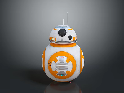 Star Wars BB 8 Astro Droid Character With White Orange Spherical Body And Domed Head 3d model