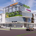 ST POINT Commercial Complex With Modern Glass Facade Green Plants And MS BANK