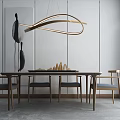 Nordic Dining Table and Chair Combination 3d model