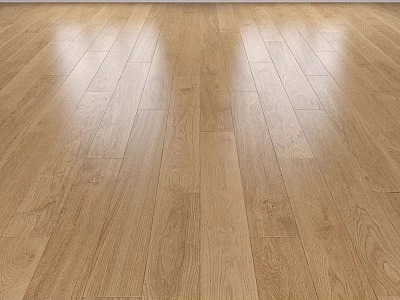 Natural Oak Wooden Floor With Smooth Surface And Shiny Finish For Home Interior 3d model