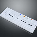 Modern White Household Control Device With Multiple Buttons Knobs And Sliders 3d model