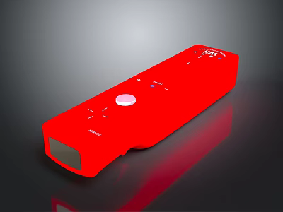 Red Portable External Computer Storage Device With Compact Design And Control Buttons 3d model