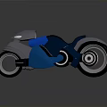 Futuristic Metallic Motorcycle With Sleek Design Blue Accents And Reflective Surface