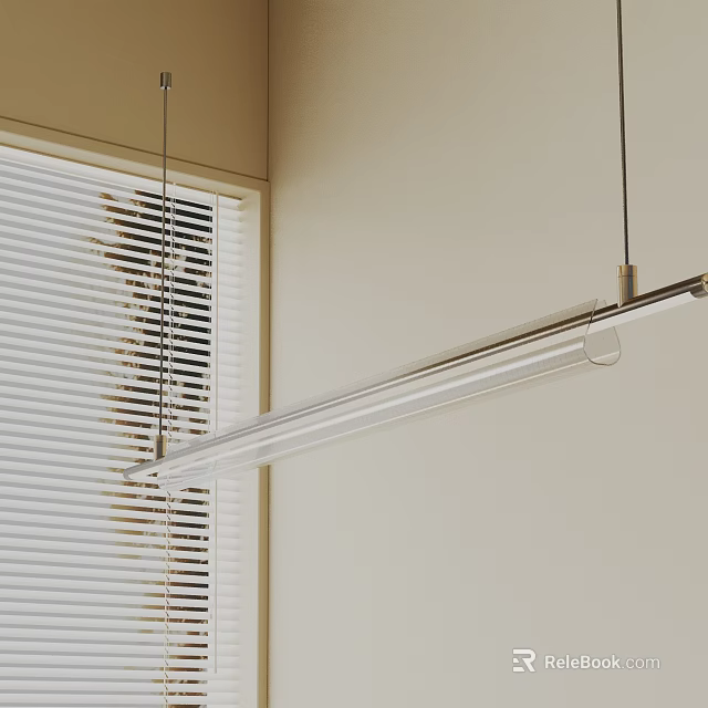 Modern Minimalist Pendant Light For Living Room With Window Blinds Interior 3d model 
