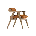 Modern Wooden Dining Table Set With Leather Seats And Four Matching Chairs