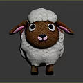 Cute Cartoon Sheep Toy With White Wool Brown Head And Big Eyes Design
