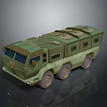 Green Military Tank With Multiple Wheels Round Top Hatches And Side Windows