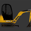 Yellow SANY 5018 Small Excavator With Black Cab And Crawler Tracks