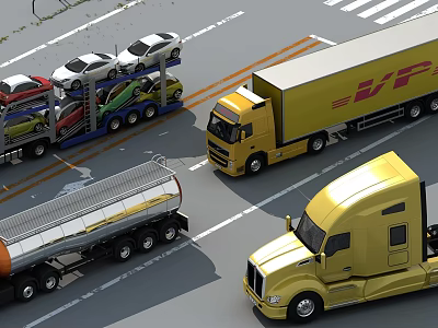 Modern Truck Modern Tank Truck Modern Trailer 3d model